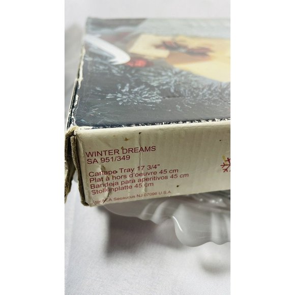 Mikasa Winter Dreams Frosted Canape Tray 17 3/4” Serving Thick Plate Vintage - Picture 14 of 16